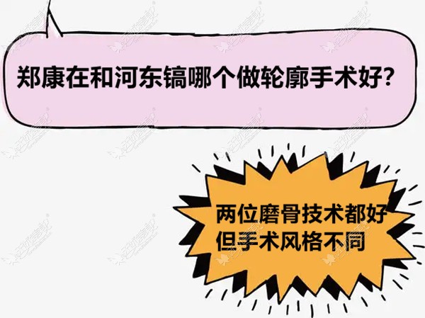 郑康在和河东镐哪个做轮廓手术好?磨骨技术都好,但风格不同