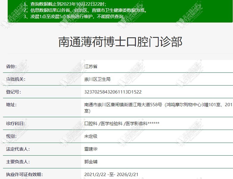 南通薄荷博士口腔门诊部鸿鸣摩尔店