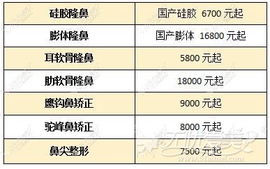 郑州欧兰隆鼻价格表