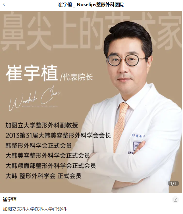 韩国noselips整形外科院长