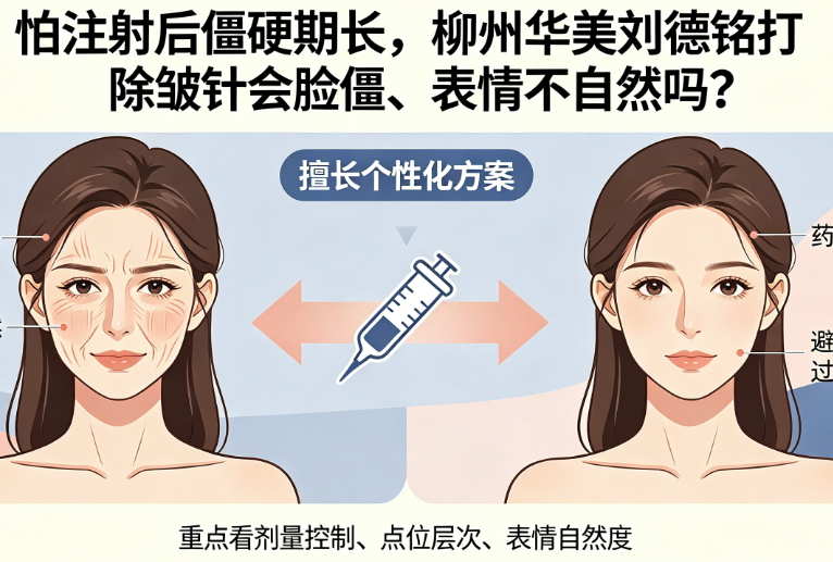 怕注射后僵硬期长,柳州华美刘德铭打除皱会脸僵、表情不自然吗