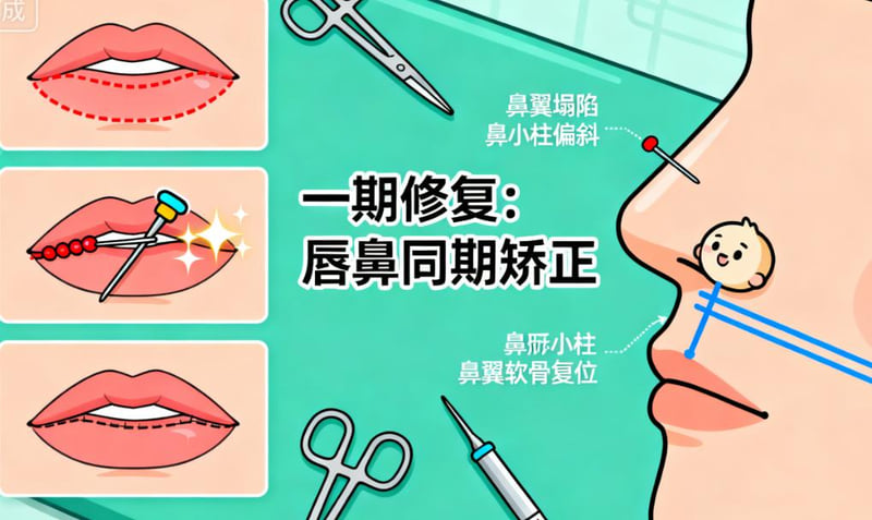 4. 鼻唇联合矫正（同步改善鼻翼塌陷）www.51aimei.com